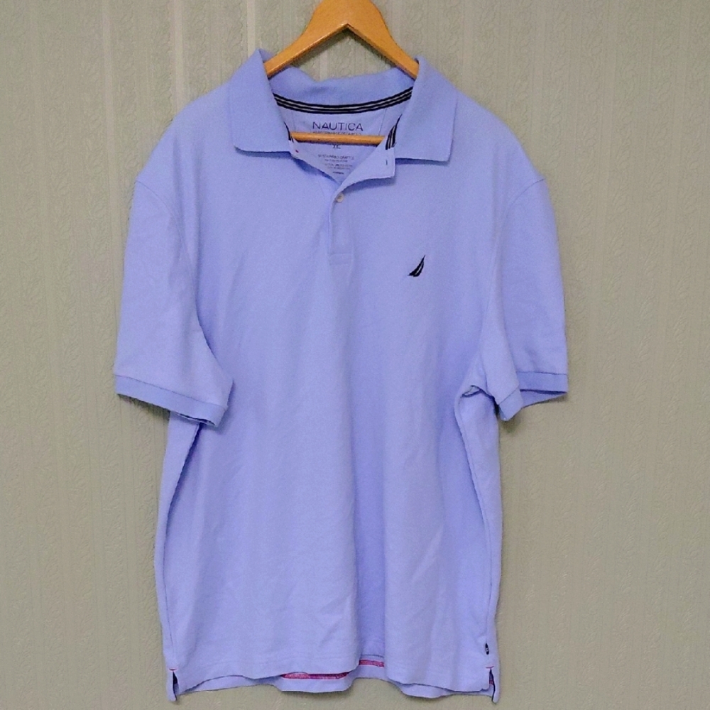NAUTICA mens Blue Polo Shirt Classic Style Casual Spring Summer Preppy